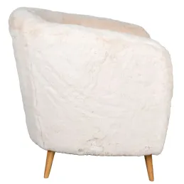 Fauteuil effet fourrure blanche