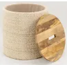 Pouf / coffre en laine et manguier