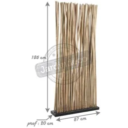 Paravent et 70 tiges de bambou