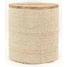 Pouf / coffre en laine et manguier