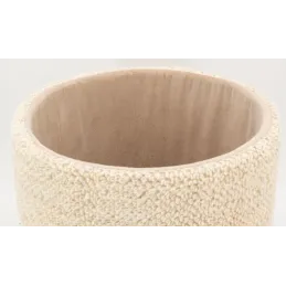 Pouf / coffre en laine et manguier