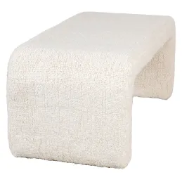 Banc blanc tissu bouclettes