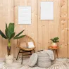 Pouf / coffre bouclette en laine