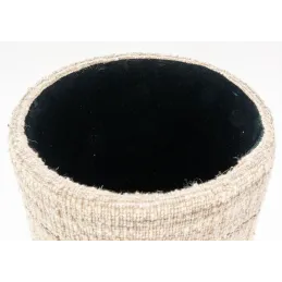 Pouf / coffre bouclette en laine