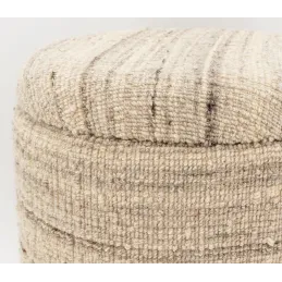 Pouf / coffre bouclette en laine