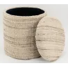 Pouf / coffre bouclette en laine
