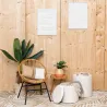 Pouf / coffre en bouclette