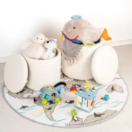 Pouf / coffre en bouclette
