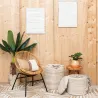 Pouf / coffre en laine bouclette