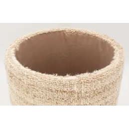 Pouf / coffre en laine bouclette