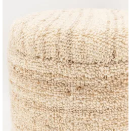 Pouf / coffre en laine bouclette