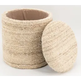 Pouf / coffre en laine bouclette
