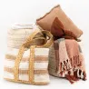 Pouf / coffre en laine bouclette