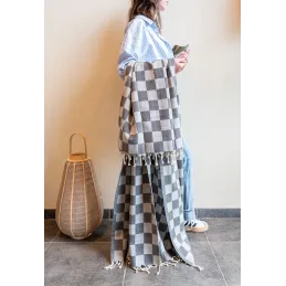 Plaid en coton damier