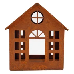 Lanterne maison en métal vieilli