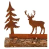 Décor cerfs et sapins en métal