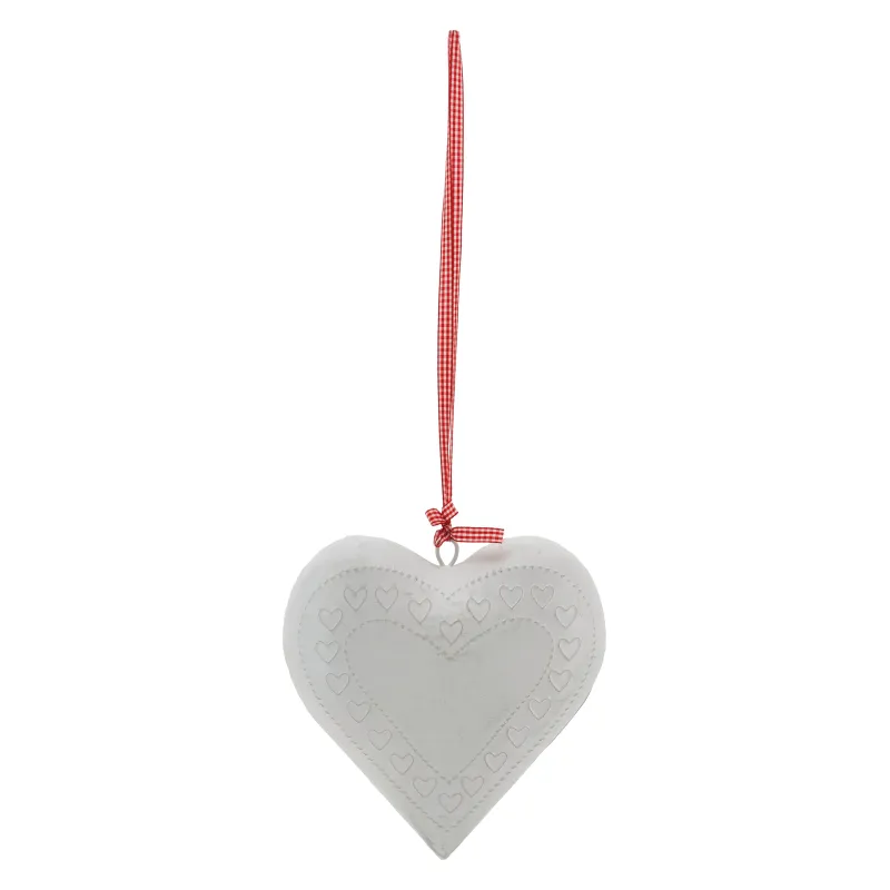 Coeur en métal laqué blanc