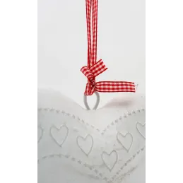 Coeur en métal laqué blanc
