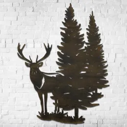 Décoration murale en métal Cerf