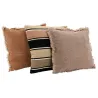 Coussin en laine et coton à rayures