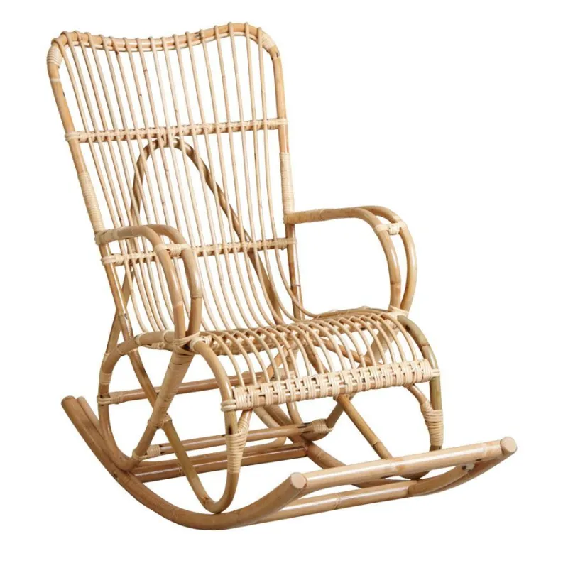 Fauteuil à bascule en manau naturel