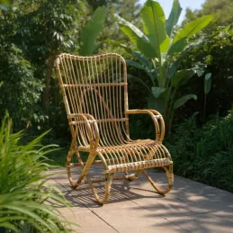 Fauteuil en manau naturel Taman