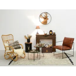Fauteuil en manau naturel Taman