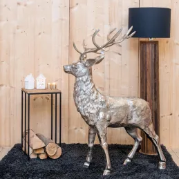Très grand Cerf sur pied en aluminium
