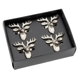 Ronds de serviettes en aluminium Cerf