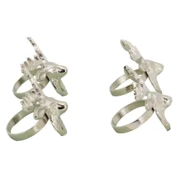 Ronds de serviettes en aluminium Cerf