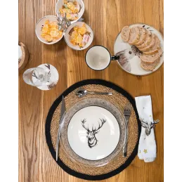 Ronds de serviettes en aluminium Cerf