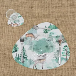 Sets de table en vinyle cerf dans la forêt