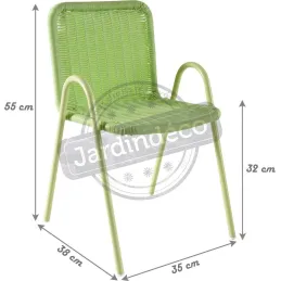Chaise enfant en polyrésine verte