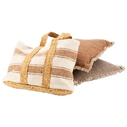 Coussin en coton recyclé à franges