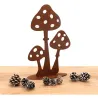 Décor champignons sur pied en métal vieilli