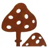 Décor champignons sur pied en métal vieilli