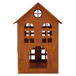 Lanterne maison en métal vieilli