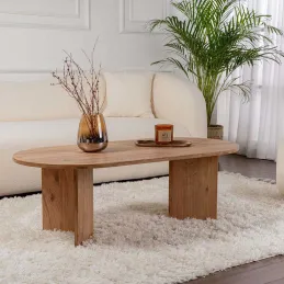 Table basse ovale en aggloméré Sable