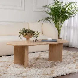 Table basse ovale en aggloméré Sable