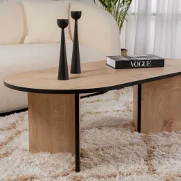 Table basse ovale en aggloméré Sable