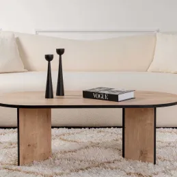 Table basse ovale en aggloméré Sable