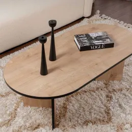 Table basse ovale en aggloméré Sable