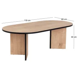 Table basse ovale en aggloméré Sable