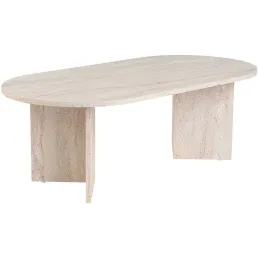 Table basse ovale en aggloméré Sable