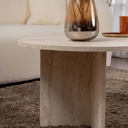 Table basse ovale en aggloméré Sable