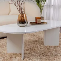 Table basse ovale en aggloméré Sable