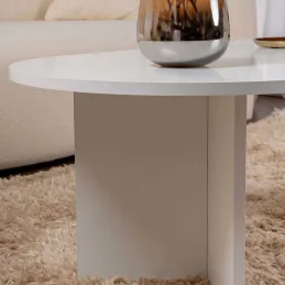 Table basse ovale en aggloméré Sable