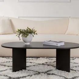 Table basse ovale en aggloméré Sable