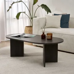 Table basse ovale en aggloméré Sable