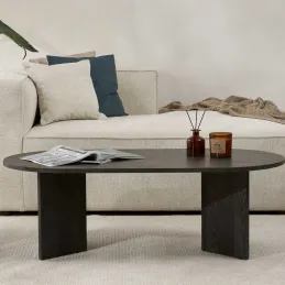 Table basse ovale en aggloméré Sable